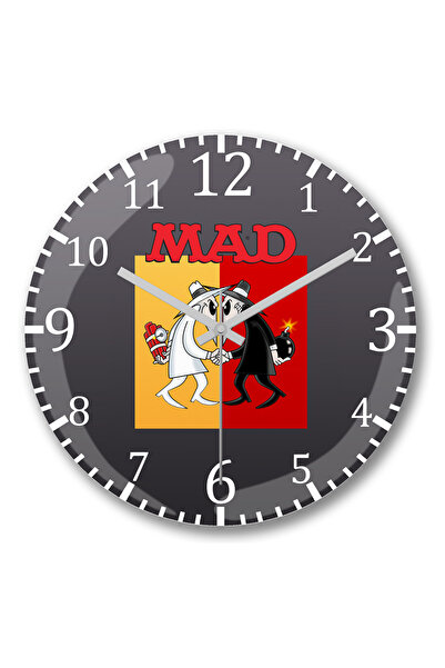 BASKI DÜNYASI Ceas de perete Mad Spy vs Spy din sticlă autentică bombată