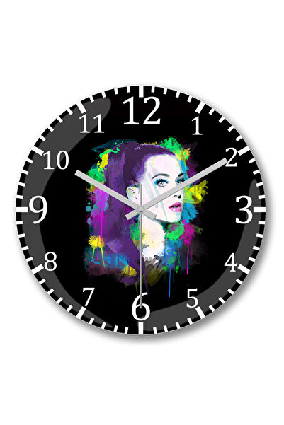 BASKI DÜNYASI Ceas de perete Katy Erry din sticlă autentică bombată