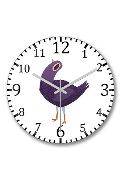 BASKI DÜNYASI ساعة حائط حمامة القمامة من الزجاج الحقيقي المنحني