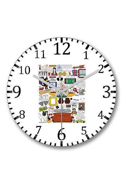 BASKI DÜNYASI ساعة حائط فريند سنترال بيرك من الزجاج الحقيقي المنحني