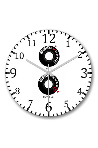 BASKI DÜNYASI ساعة حائط Fotografia Raiz من الزجاج الحقيقي المنحني