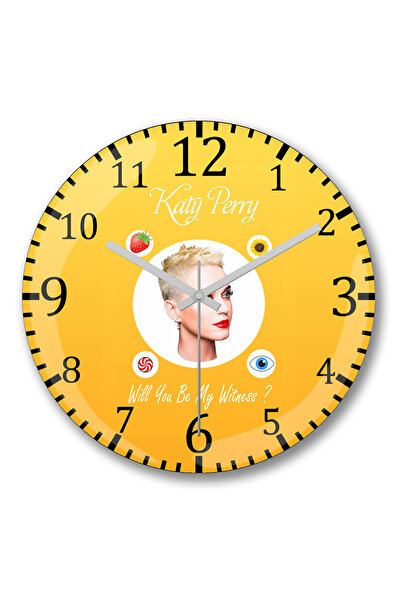 BASKI DÜNYASI كاتي بيري شاهد ساعة الحائط المنحنية الزجاج الحقيقي