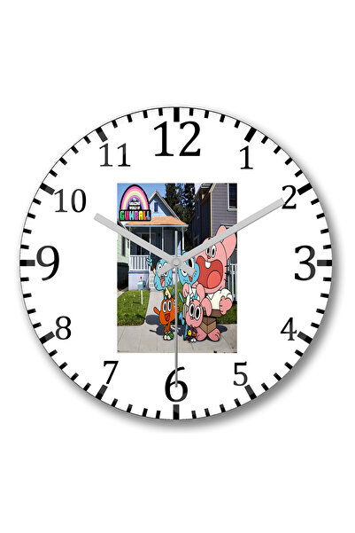 BASKI DÜNYASI ساعة حائط داروين واترسون غامبول من الزجاج الحقيقي المنحني