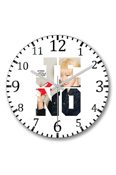 BASKI DÜNYASI ساعة حائط Nct Dream Jeno We Boom من الزجاج الحقيقي المنحني