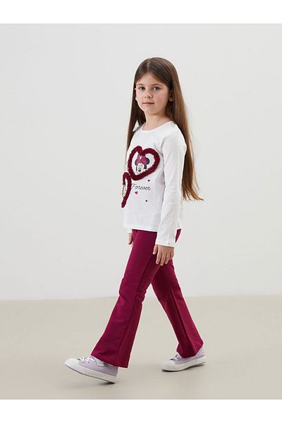 LC Waikiki Lcw Printed Girl's T-Shirt and Sweatpants Bottom 2-Pack Fast Fashion