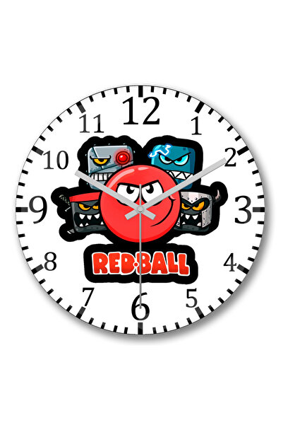 BASKI DÜNYASI Red Ball 4 The Crew Ceas de perete Adesivo Sticlă Reală Curbată