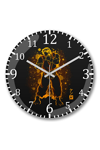 BASKI DÜNYASI ساعة حائط ستريت فايتر أنساتسوكي من الزجاج الحقيقي المنحني