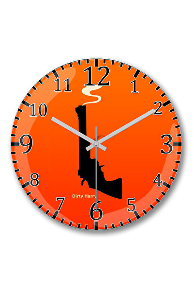 BASKI DÜNYASI Ceas de perete Dirty Harry Gun din sticlă autentică bombată