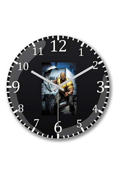 BASKI DÜNYASI ساعة حائط لوك كيج من الزجاج الحقيقي المنحني