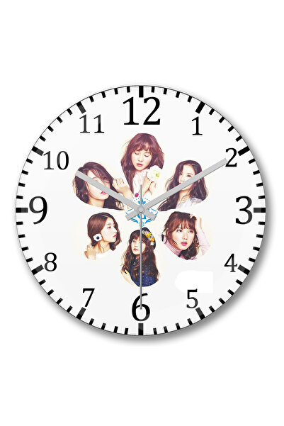 BASKI DÜNYASI ساعة حائط Gfriend من الزجاج الحقيقي المنحني