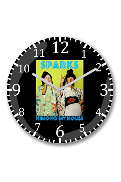 BASKI DÜNYASI Ceas de perete Sparks Kimono My House din sticlă autentică bombată