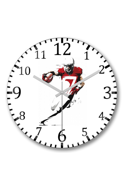 BASKI DÜNYASI ساعة حائط رياضية FL من الزجاج الحقيقي المنحني