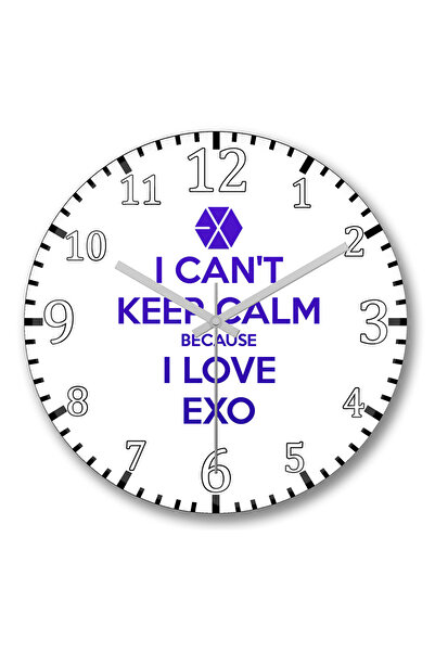 BASKI DÜNYASI Ceas de perete Exo I Can't Keep Calm din sticlă autentică bombată