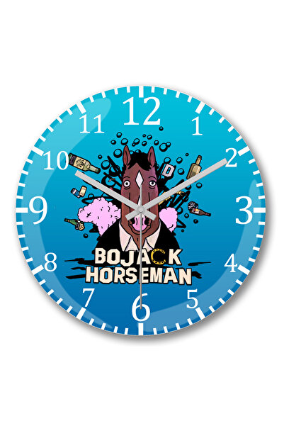BASKI DÜNYASI Ceas de perete Bojack Horseman din sticlă curbată