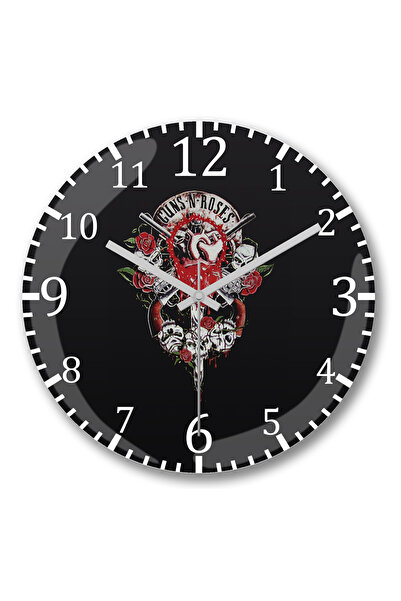 BASKI DÜNYASI Ceas de perete Guns n Roses din sticlă autentică bombată