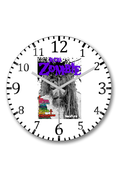 BASKI DÜNYASI Ceas de perete Rob Zombie de Neo Punk din sticlă autentică bombată