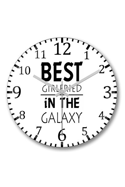 BASKI DÜNYASI Melhor Amiga Da Galaxia Wall Clock Curved Real Glass