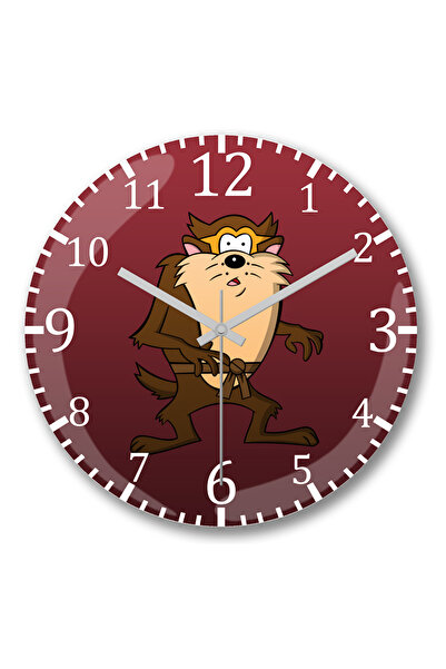 BASKI DÜNYASI ساعة حائط لوني تونز تسمانيا كريتور من الزجاج الحقيقي