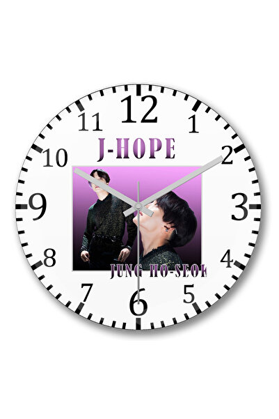 BASKI DÜNYASI Ceas de perete vintage J Hope Bts din sticlă autentică