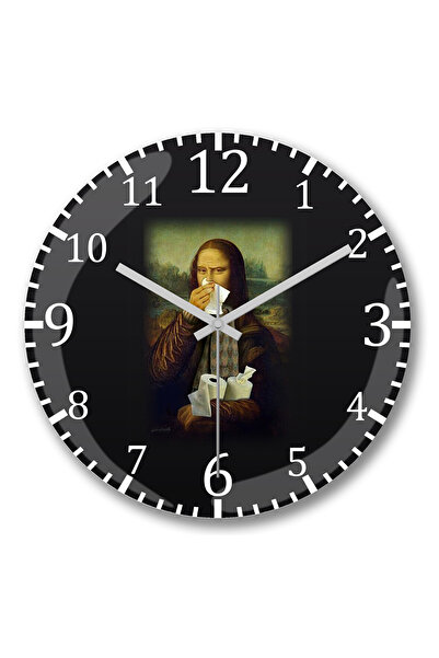 BASKI DÜNYASI ساعة حائط منى جريبي من الزجاج الحقيقي المنحني