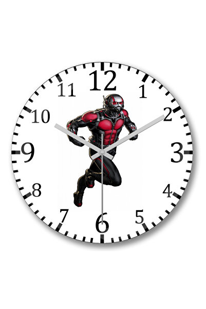 BASKI DÜNYASI ساعة حائط Homem formiga Correndo من الزجاج الحقيقي المنحني