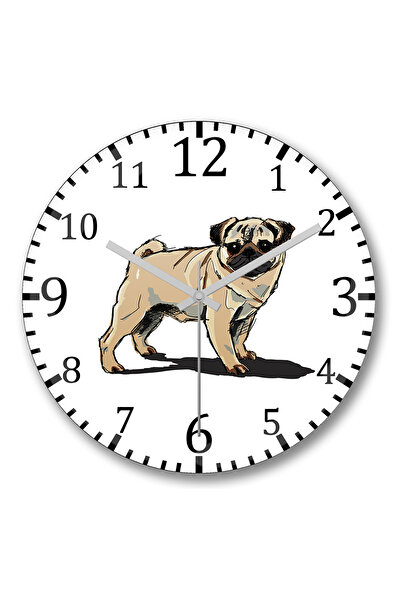BASKI DÜNYASI Ceas de perete drăguț pentru câine, din sticlă autentică