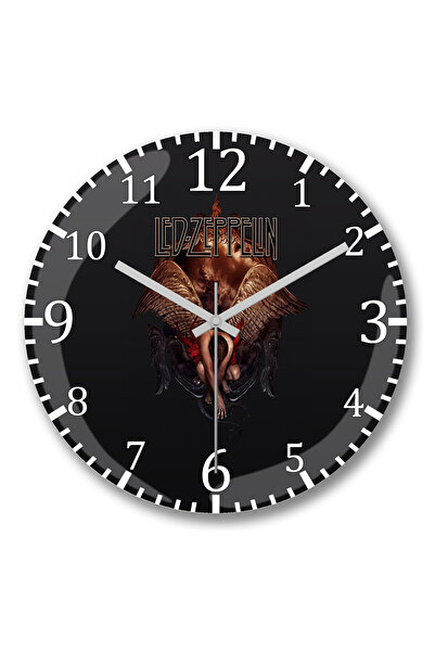 BASKI DÜNYASI ساعة حائط ليد زيبلين 2 من الزجاج الحقيقي المنحني