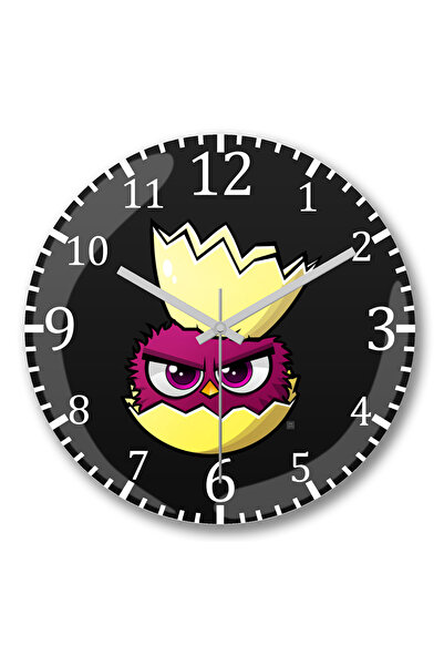 BASKI DÜNYASI ساعة حائط على شكل تاج الطيور اللطيفة من الزجاج الحقيقي المنحني