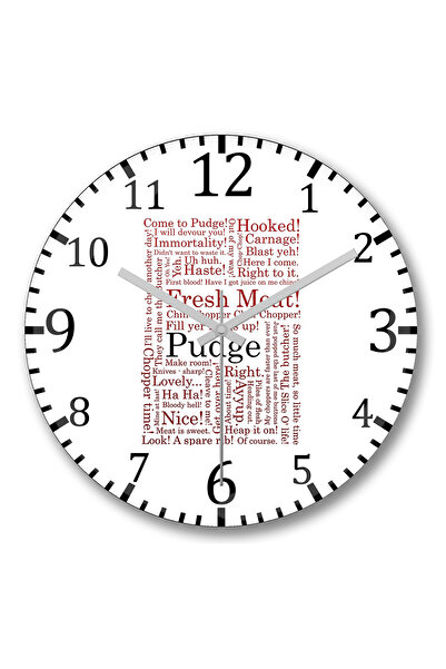 BASKI DÜNYASI دوتا 2 Pudge الطباعة Pudge ساعة الحائط الزجاج الحقيقي المنحني