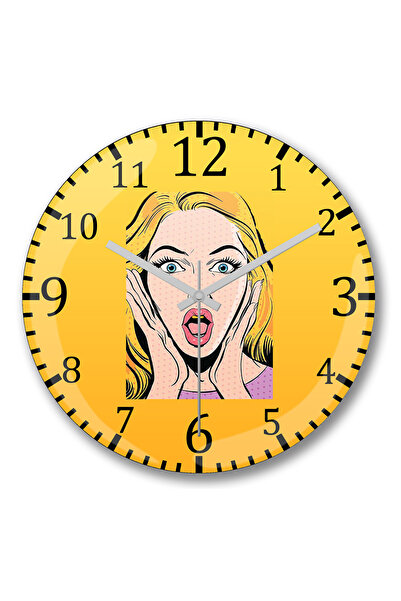 BASKI DÜNYASI Ceas de perete Vintage Girl din sticlă autentică bombată