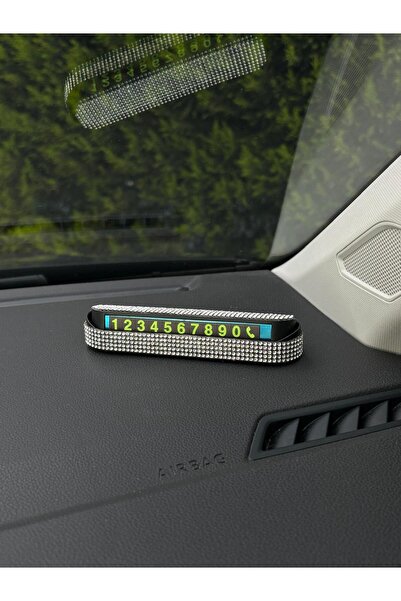 Genel Markalar Gümüş Taşlı Numaratör Oto Araba Torpido Aksesuar