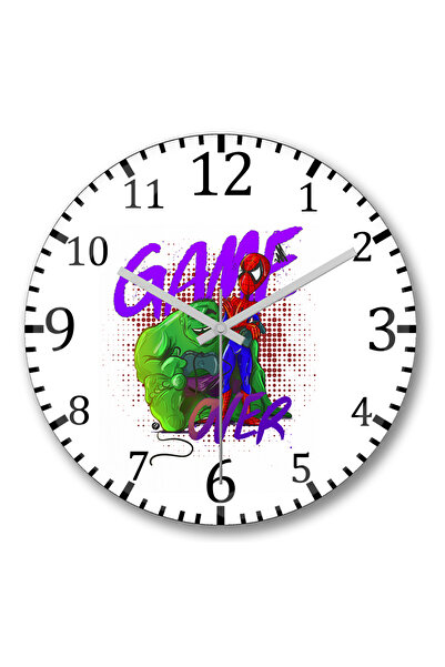 BASKI DÜNYASI Ceas de perete Hulk VeSpider Game Over din sticlă autentică bom...