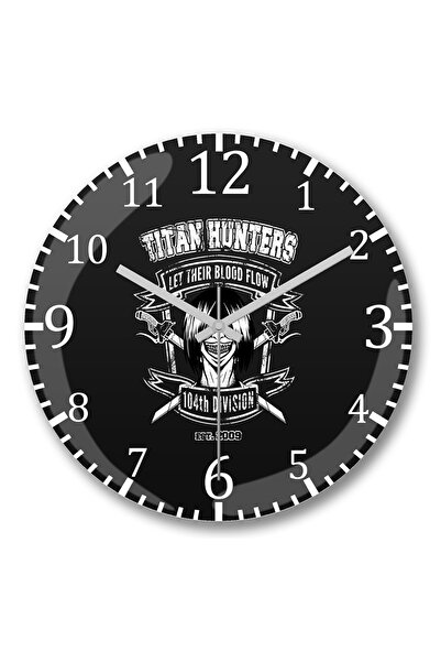 BASKI DÜNYASI Ceas de perete Attack On Titan Titan Hunters din sticlă autenti...
