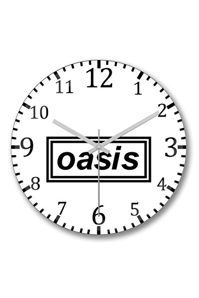 BASKI DÜNYASI ساعة حائط الواحة من الزجاج الحقيقي المنحني