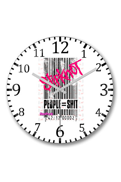 BASKI DÜNYASI ساعة حائط Slipknot من Neo Punk من الزجاج الحقيقي المنحني