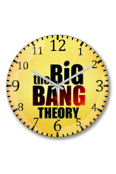 BASKI DÜNYASI ساعة حائط نظرية الانفجار الكبير من الزجاج الحقيقي المنحني