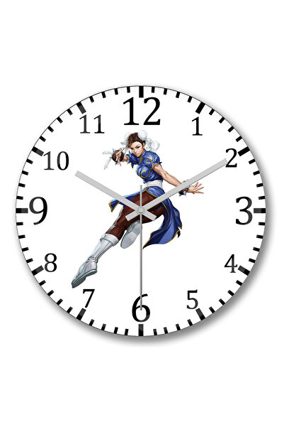 BASKI DÜNYASI ساعة حائط Akame ga Kill Chun Li من الزجاج الحقيقي المنحني