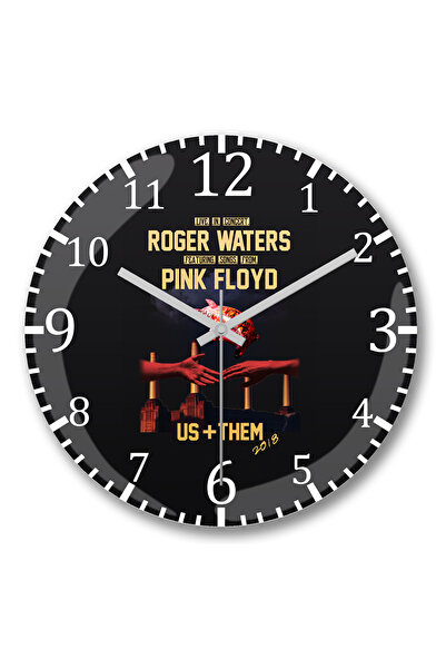 BASKI DÜNYASI ساعة حائط روجر ووترز من الزجاج الحقيقي المنحني