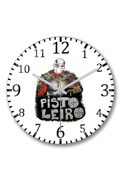 BASKI DÜNYASI ساعة حائط Pistoileiro من الزجاج الحقيقي المنحني