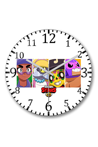BASKI DÜNYASI Ceas de perete Brawl Stars cu personaje rare din sticlă autentică