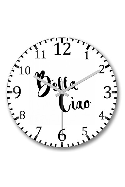 BASKI DÜNYASI Bella Ciao La Casa De Papel Wall Clock Curved Real Glass