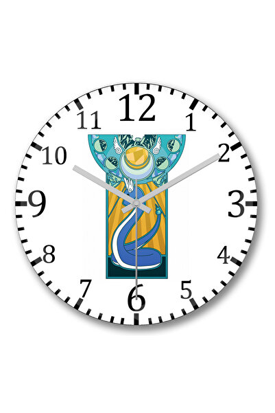 BASKI DÜNYASI ساعة حائط Dragonair Nouveau من الزجاج الحقيقي المنحني