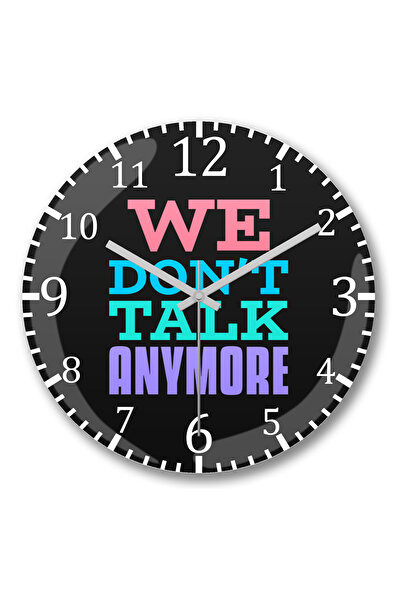 BASKI DÜNYASI غنائي نحن لا نتحدث بعد الآن ساعة حائط من الزجاج الحقيقي المنحني