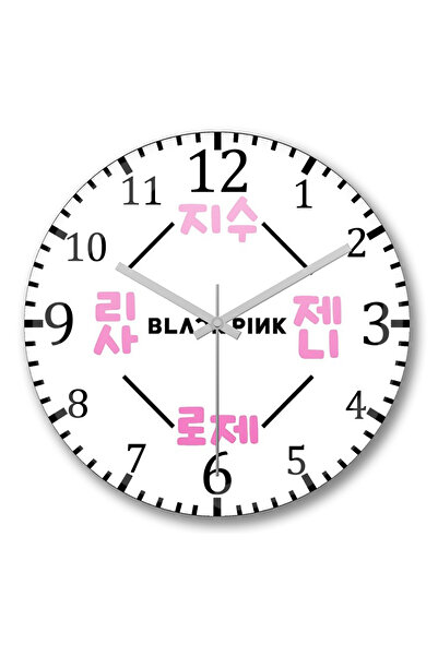 BASKI DÜNYASI Ceas de perete Blackpink Sticlă reală curbată