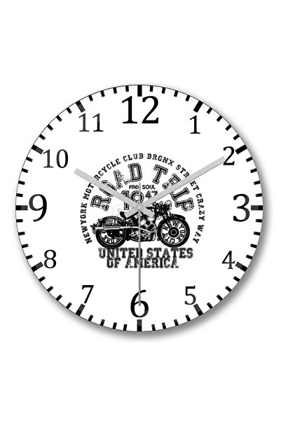 BASKI DÜNYASI Ceas de perete vintage pentru motociclete din sticlă autentică