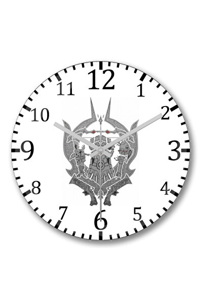 BASKI DÜNYASI ساعة حائط بأسلحة الدوري من الزجاج الحقيقي المنحني