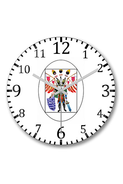 BASKI DÜNYASI ساعة حائط O Circulo Do Cavaleiro من الزجاج الحقيقي المنحني