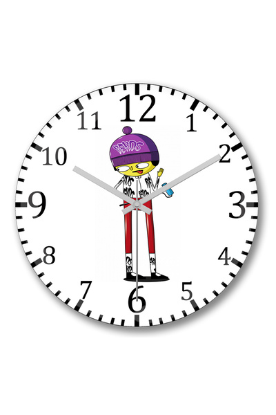 BASKI DÜNYASI ساعة حائط Bekos Arte Urbana Joga Tinta من الزجاج الحقيقي المنحني