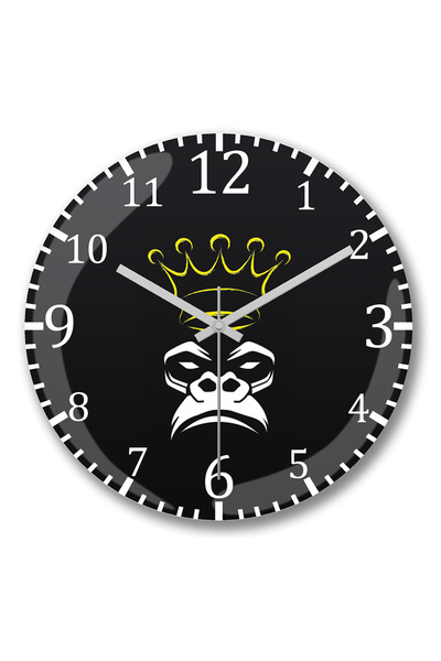 BASKI DÜNYASI ساعة حائط مونكي كينج من الزجاج الحقيقي المنحني