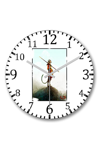 BASKI DÜNYASI ساعة حائط قرد إكسبلورر مادري لوكا قرد من الزجاج الحقيقي